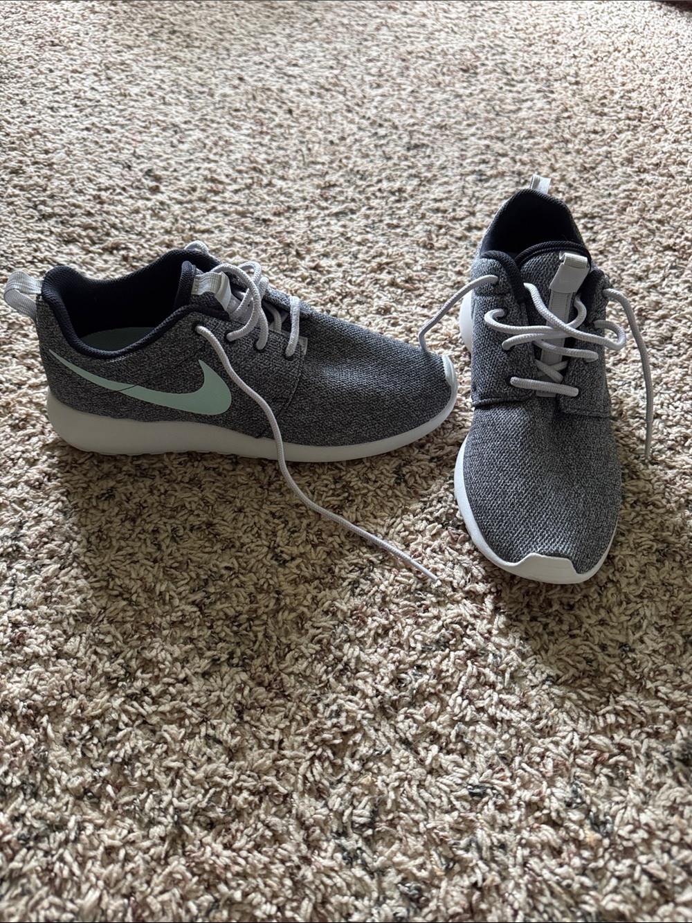 Nike Womans Gray and Mint Lightweight Sneakers
